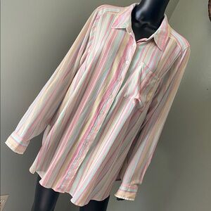 Torrid Multicolor Striped Button-Down Shirt